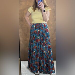 LuLaRoe Floral Maxi Skirt - Blue and Red